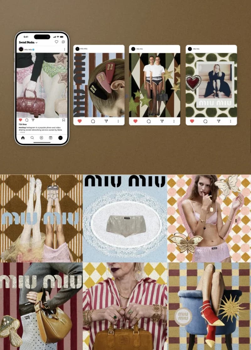 Grilla de feed para una marca de moda